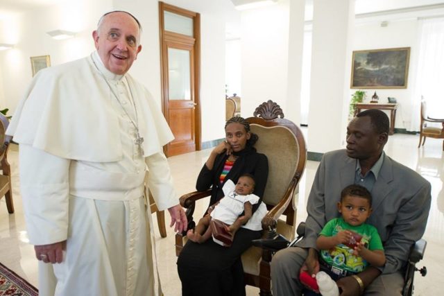 Meriam dal Papa con la sua famiglia